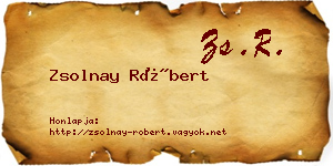 Zsolnay Róbert névjegykártya